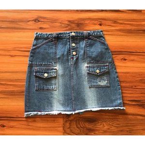 Vintage Y2K 2000s Mary Kate and Ashley denim cargo miniskirt